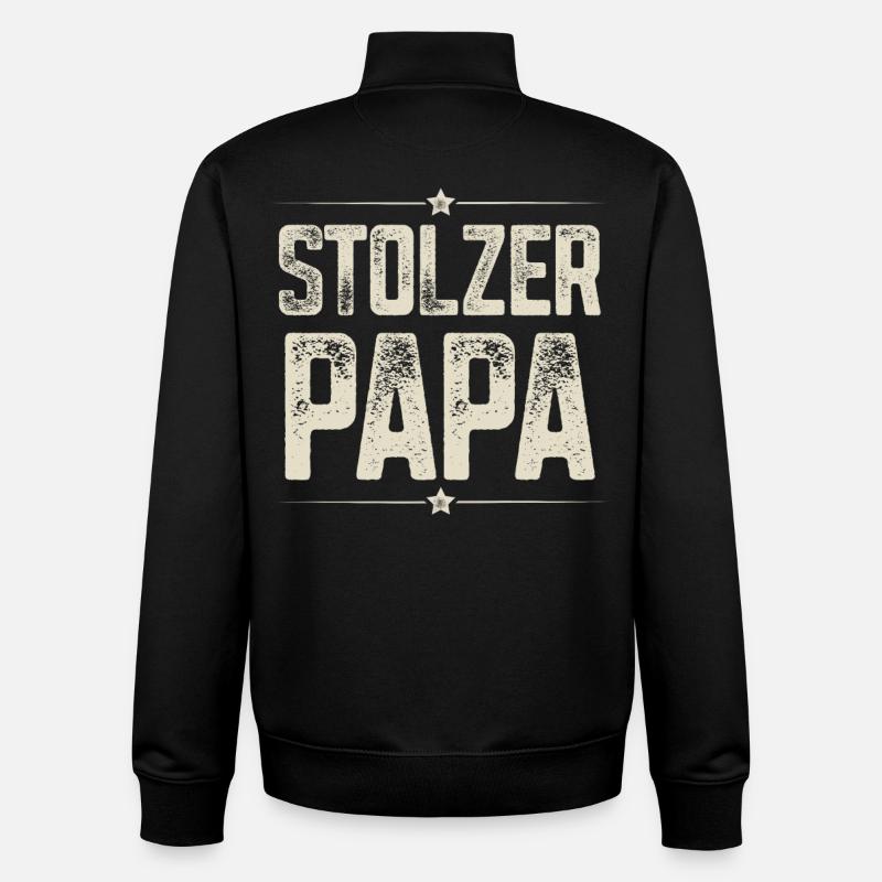 Stolzer Papa - Unisex Organic Zip Sweatshirt von Stanley/Stella - Schwarz