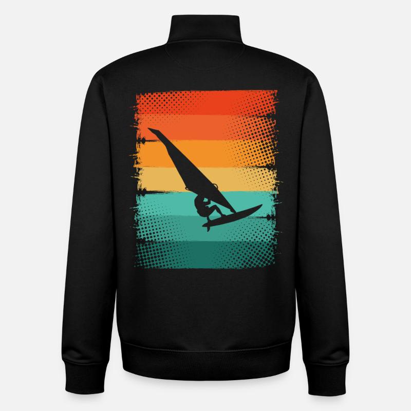 Windsurfing - Unisex Organic Zip Sweatshirt by Stanley/Stella - black