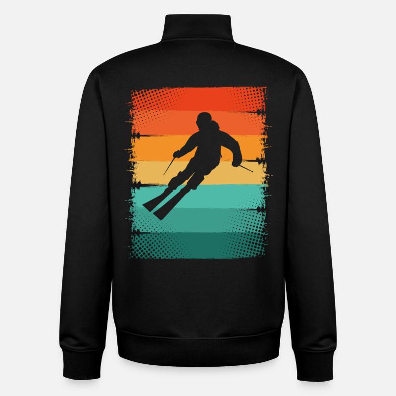 Ski - Sweat zippé unisexe en coton bio Stanley/Stella - noir