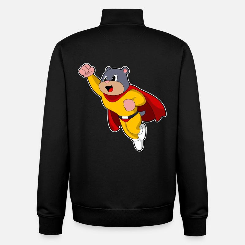 Maulwurf als Held - Unisex Organic Zip Sweatshirt von Stanley/Stella - Schwarz