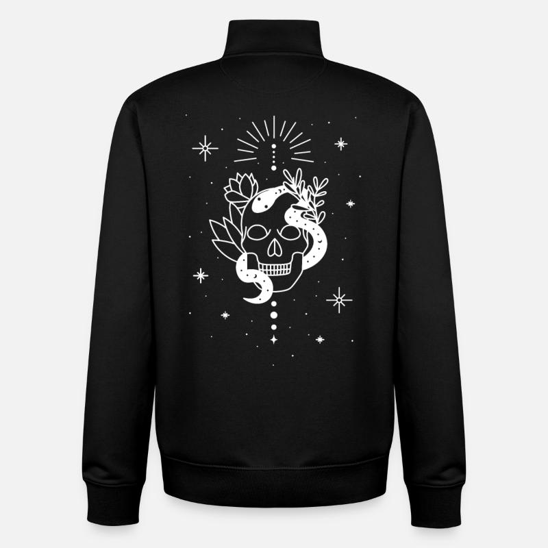 Trippy Occult Skeleton Snake - Unisex Organic Zip Sweatshirt by Stanley/Stella - black