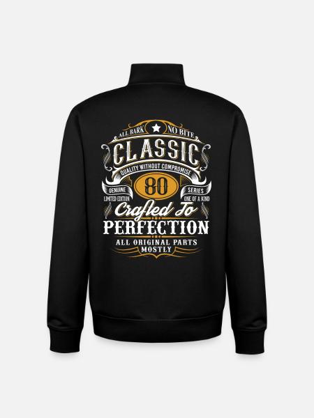 80th birthday - Unisex Organic Zip Sweatshirt by Stanley/Stella - black