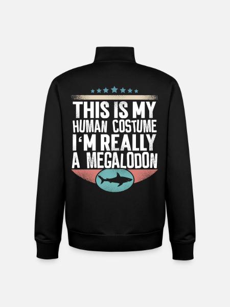 Megalodon Giant Shark - Unisex Organic Zip Sweatshirt by Stanley/Stella - black
