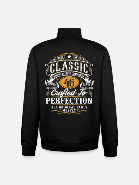 46th birthday - Unisex Organic Zip Sweatshirt by Stanley/Stella - black