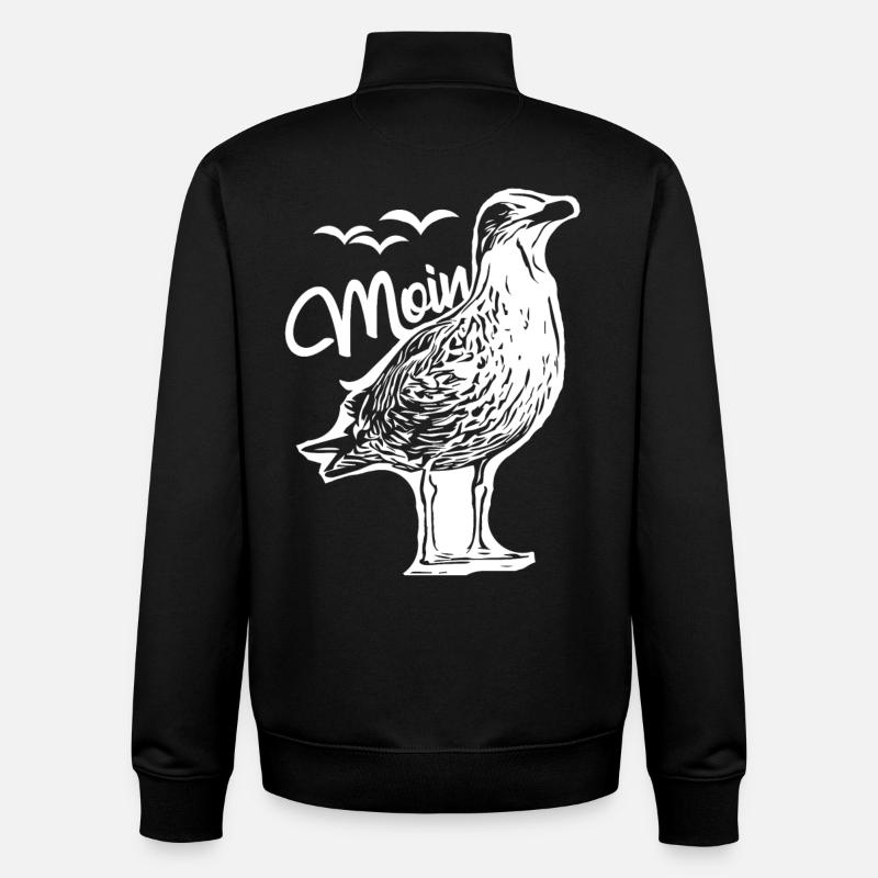 Moin - Möwe - Unisex Organic Zip Sweatshirt von Stanley/Stella - Schwarz