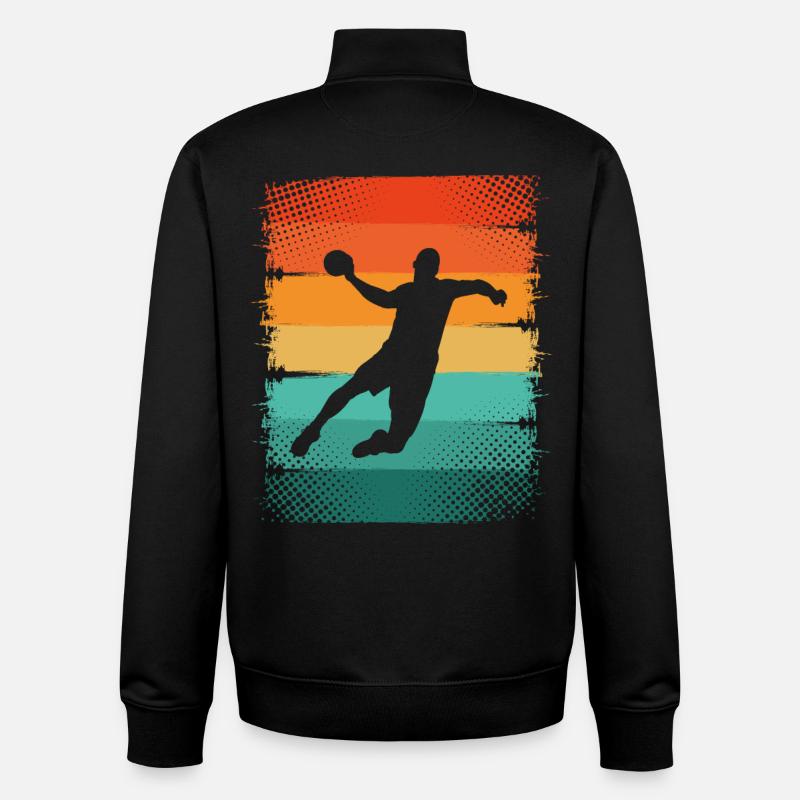 Handball - Sweat zippé unisexe en coton bio Stanley/Stella - noir