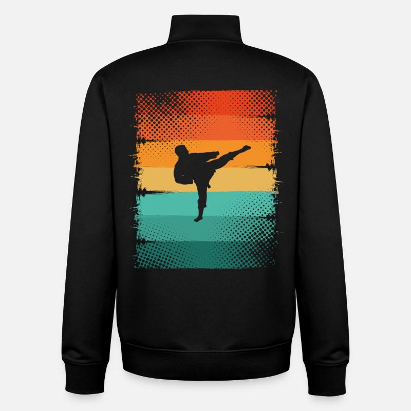 Karaté - Sweat zippé unisexe en coton bio Stanley/Stella - noir