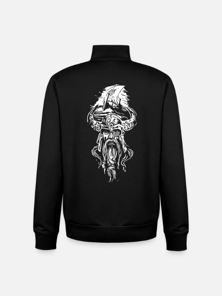 Vikings with sailing ship - Unisex Organic Zip Sweatshirt by Stanley/Stella - black