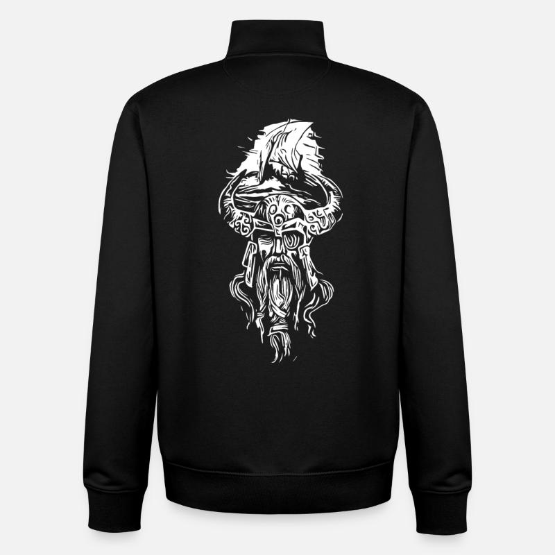 Vikings avec voilier - Sweat zippé unisexe en coton bio Stanley/Stella - noir