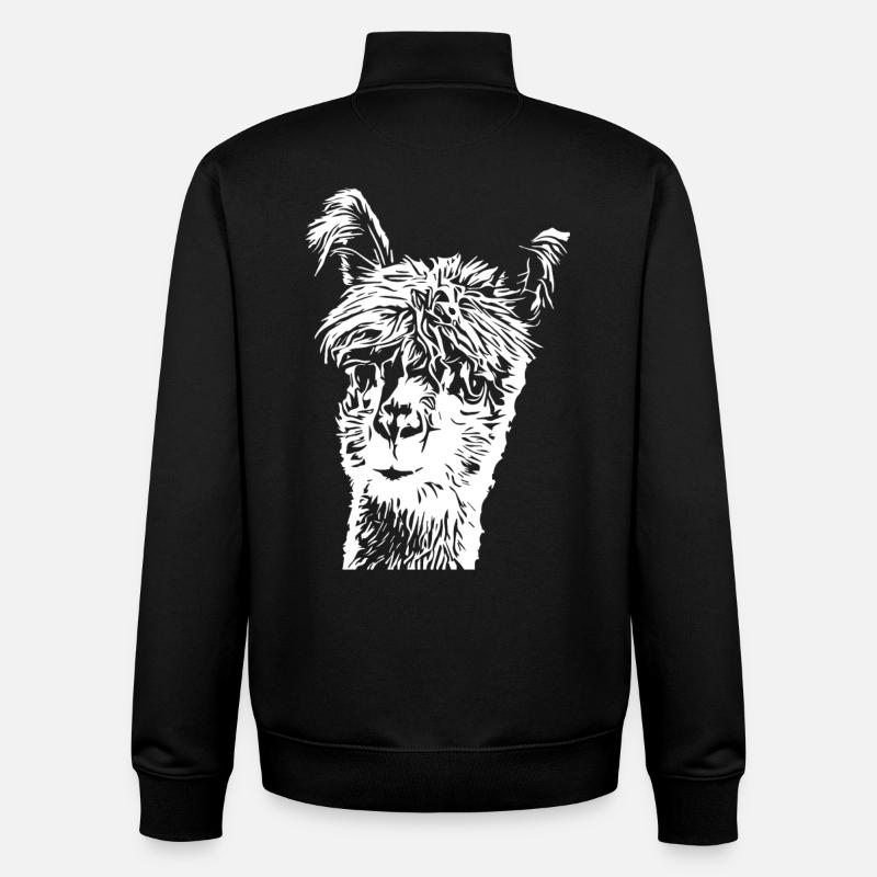 Lama Alpaka - Unisex Organic Zip Sweatshirt von Stanley/Stella - Schwarz