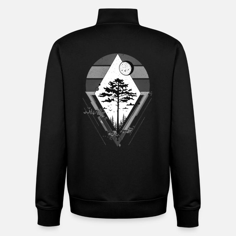 Mystical Tree Sacred Geometry - Unisex Organic Zip Sweatshirt by Stanley/Stella - black