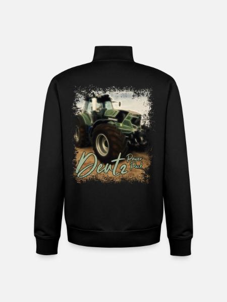 Deutz Traktor Kraftpaket - Traktor Power Pack - Stanley/Stella unisex sweatshirt med lynlås i økologisk - sort