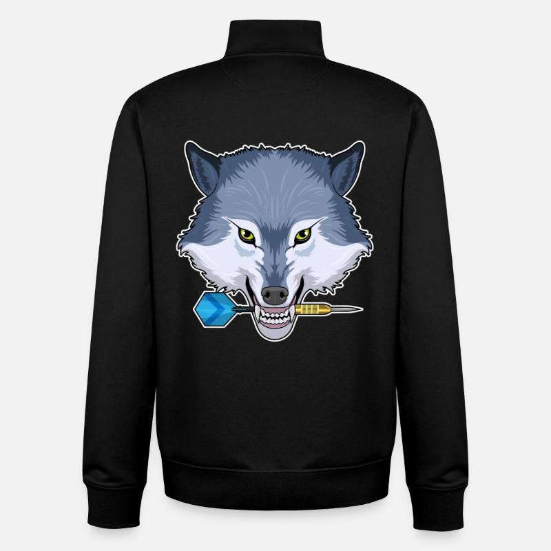 Wolf Dart Dartpfeil - Unisex Organic Zip Sweatshirt von Stanley/Stella - Schwarz