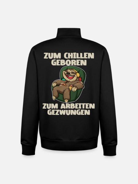 Faultier Chillen Arbeiten - Unisex Organic Zip Sweatshirt von Stanley/Stella - Schwarz