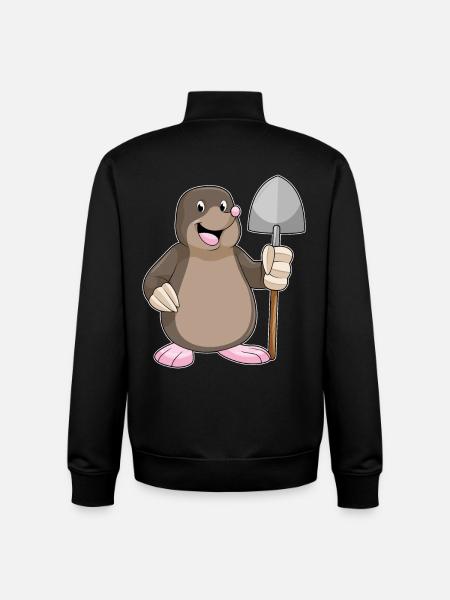 Mole Miner Shovel Mining - Unisex Organic Zip Sweatshirt by Stanley/Stella - black
