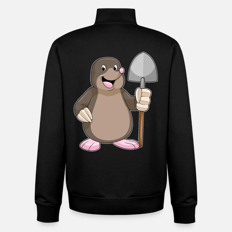 Mole Miner Shovel Mining - Unisex Organic Zip Sweatshirt by Stanley/Stella - black