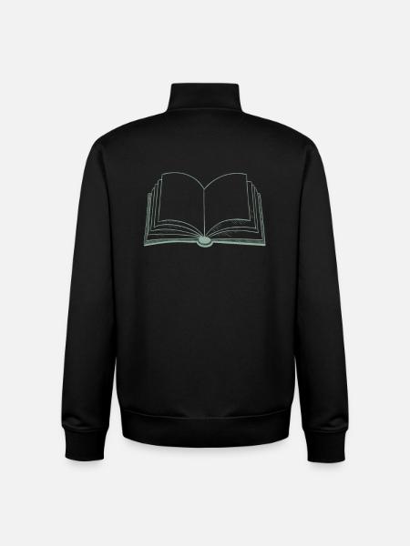 Books open book - Unisex Organic Zip Sweatshirt by Stanley/Stella - black
