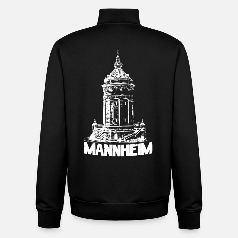 Mannheimer Wasserturm - Mannheim - Unisex Organic Zip Sweatshirt von Stanley/Stella - Schwarz