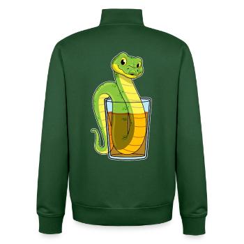 Jus de serpent - Sweat zippé unisexe en coton bio Stanley/Stella - vert bouteille - Dos - AI Model Male 185 dark (185cm)