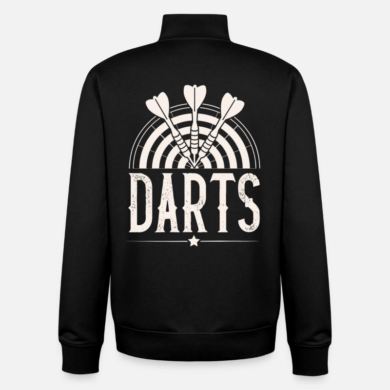 Dart Darten Fléchettes - Sweat zippé unisexe en coton bio Stanley/Stella - noir