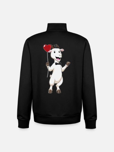 Goat Groom Balloon Wedding - Unisex Organic Zip Sweatshirt by Stanley/Stella - black