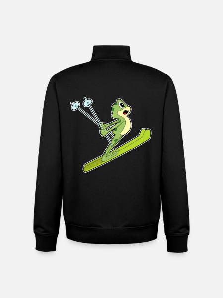 Frog Ski Jumper Ski - Unisex Organic Zip Sweatshirt by Stanley/Stella - black