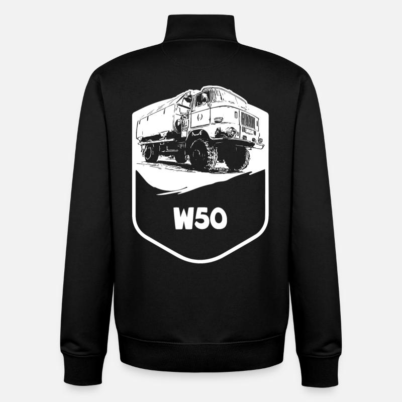 W50 | RDA | Camions | CGPI - Sweat zippé unisexe en coton bio Stanley/Stella - noir