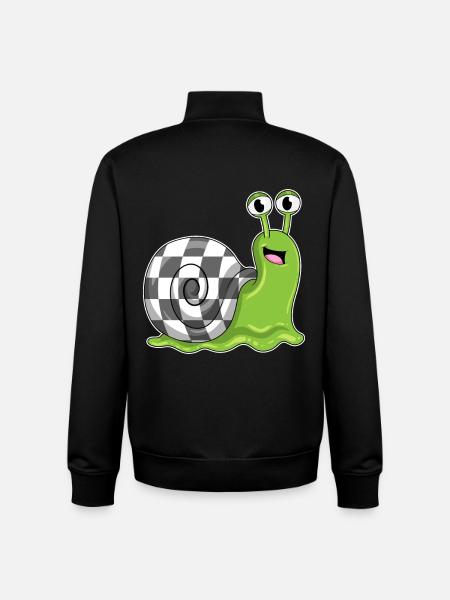 Snail Chessboard Chess Board Game - Unisex Organic Zip Sweatshirt by Stanley/Stella - black