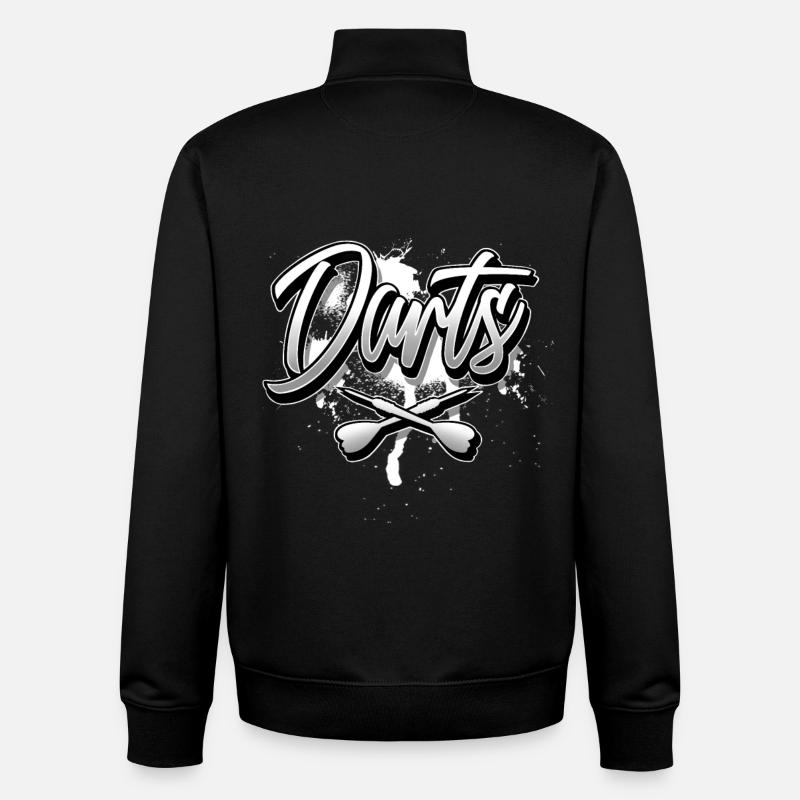 Fléchettes - Sweat zippé unisexe en coton bio Stanley/Stella - noir