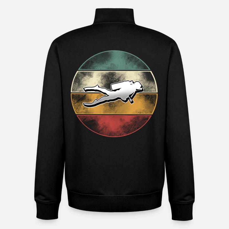 Plongeurs Plongée - Sweat zippé unisexe en coton bio Stanley/Stella - noir