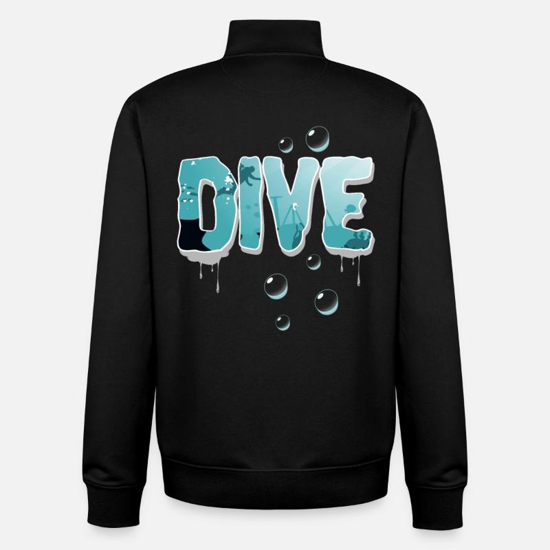 Plongeurs plongeurs - Sweat zippé unisexe en coton bio Stanley/Stella - noir