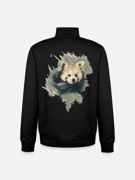 Red panda - Unisex Organic Zip Sweatshirt by Stanley/Stella - black