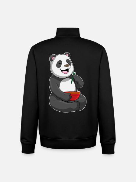 Panda Chef Ramen Cooking - Unisex Organic Zip Sweatshirt by Stanley/Stella - black