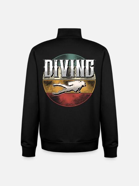 Diving Divers - Unisex Organic Zip Sweatshirt by Stanley/Stella - black