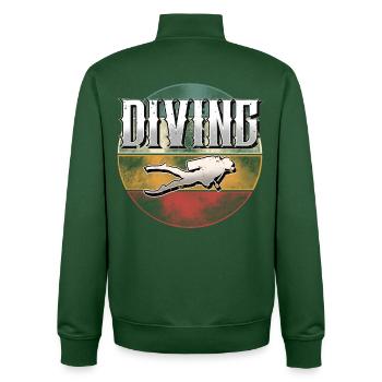 Diving Divers - Unisex Organic Zip Sweatshirt by Stanley/Stella - bottle green - Back - AI Model Male 185 dark (185cm)