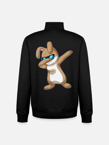 Bunny Hip Hop Dance - Unisex Organic Zip Sweatshirt by Stanley/Stella - black