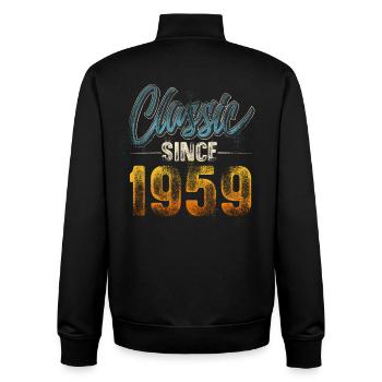1959 Year of birth Birthday Year of construction Vintage - Unisex Organic Zip Sweatshirt by Stanley/Stella - black - Back - AI Model Male 185 light (185cm)