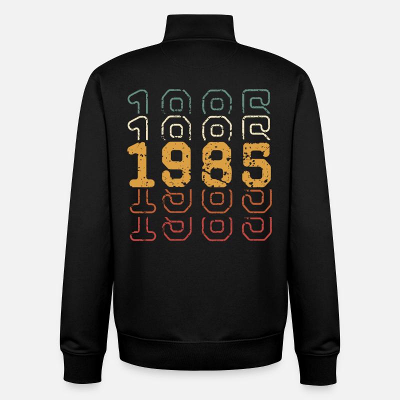 1985 - Sweat zippé unisexe en coton bio Stanley/Stella - noir