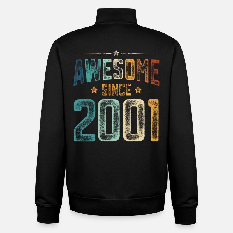 2001 Naissance Année de naissance - Sweat zippé unisexe en coton bio Stanley/Stella - noir