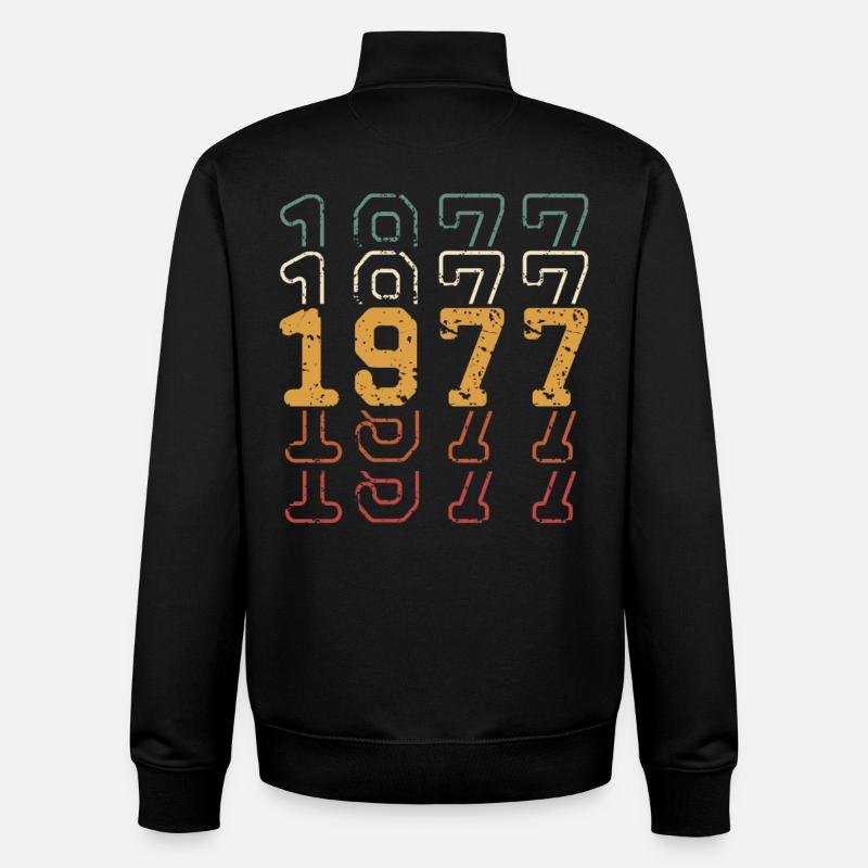 1977 - Sweat zippé unisexe en coton bio Stanley/Stella - noir