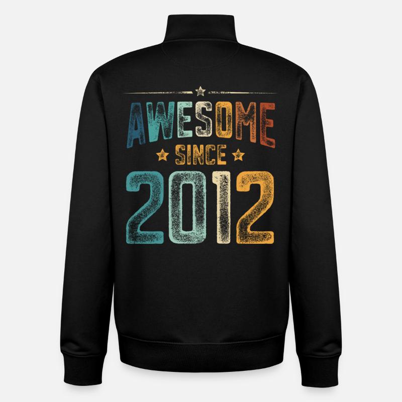 2012 Naissance Année de naissance - Sweat zippé unisexe en coton bio Stanley/Stella - noir