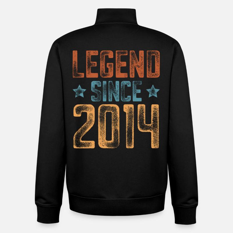 2014 Naissance Année de naissance Anniversaire - Sweat zippé unisexe en coton bio Stanley/Stella - noir