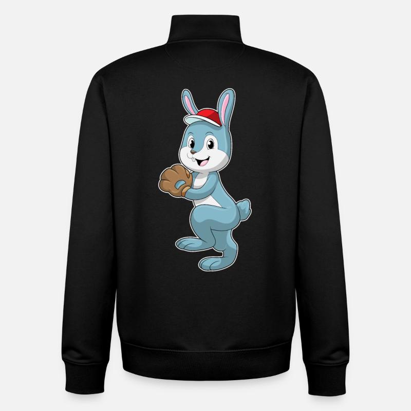 Gant de baseball Bunny - Sweat zippé unisexe en coton bio Stanley/Stella - noir