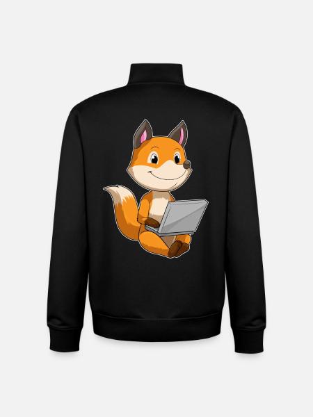 Fox Laptop - Unisex Organic Zip Sweatshirt by Stanley/Stella - black