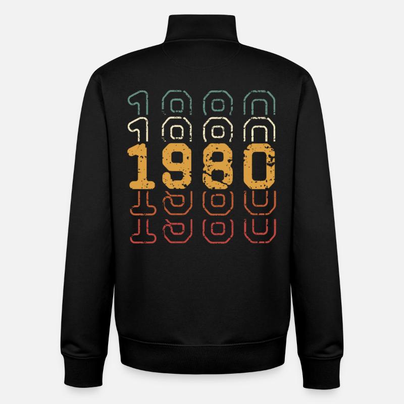 1980 - Sweat zippé unisexe en coton bio Stanley/Stella - noir