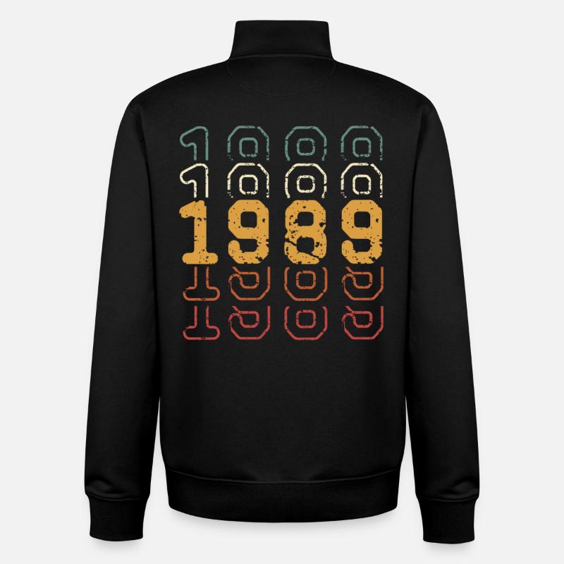 1989 - Sweat zippé unisexe en coton bio Stanley/Stella - noir