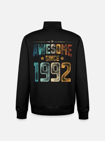 1992 Naissance Année de naissance - Sweat zippé unisexe en coton bio Stanley/Stella - noir