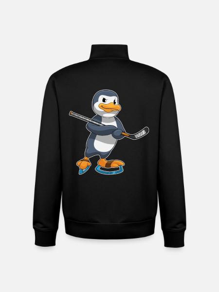 Pinguin Eishockey Eishockeyschläger - Unisex Organic Zip Sweatshirt by Stanley/Stella - black
