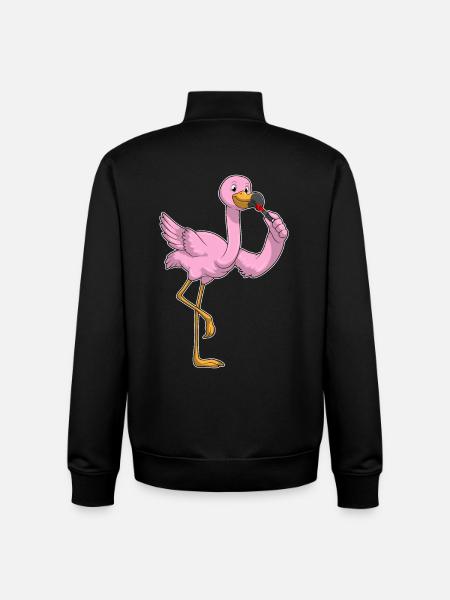 Flamingo Lipstick - Unisex Organic Zip Sweatshirt by Stanley/Stella - black