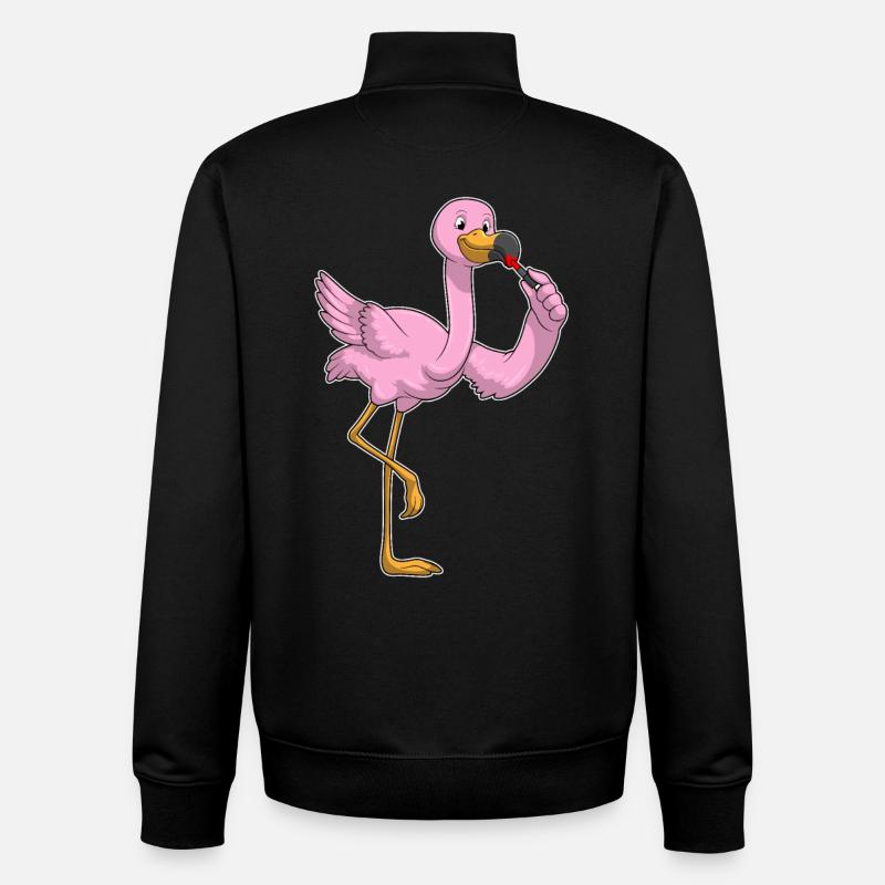 Flamingo Lippenstift - Unisex Organic Zip Sweatshirt von Stanley/Stella - Schwarz